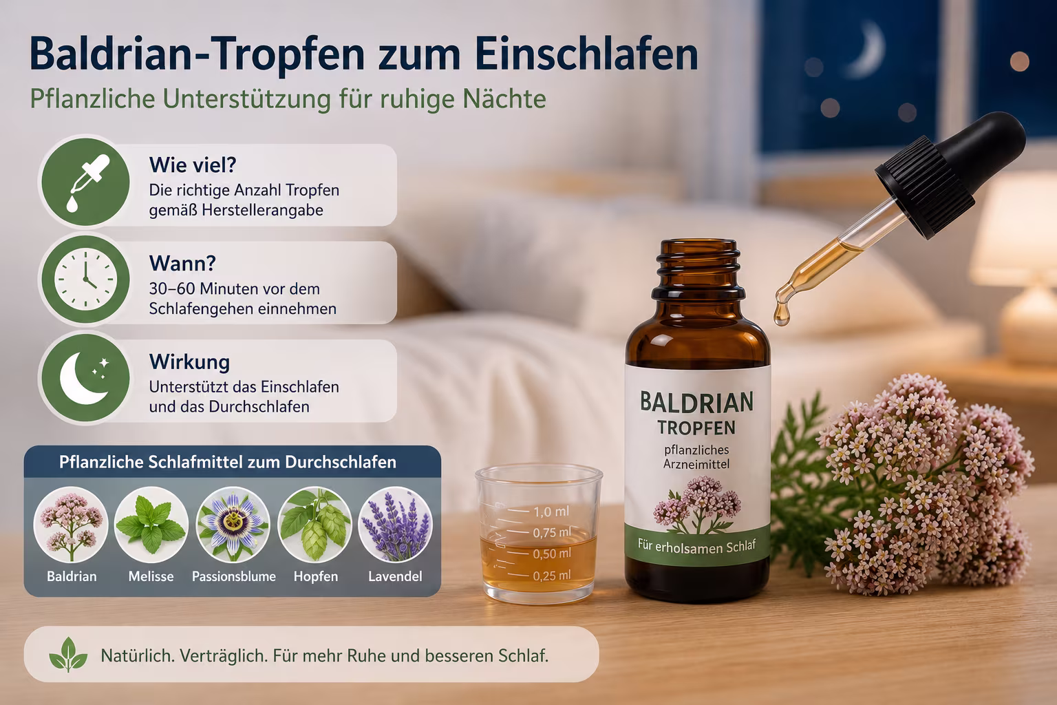 Baldrian Tropfen zum Einschlafen