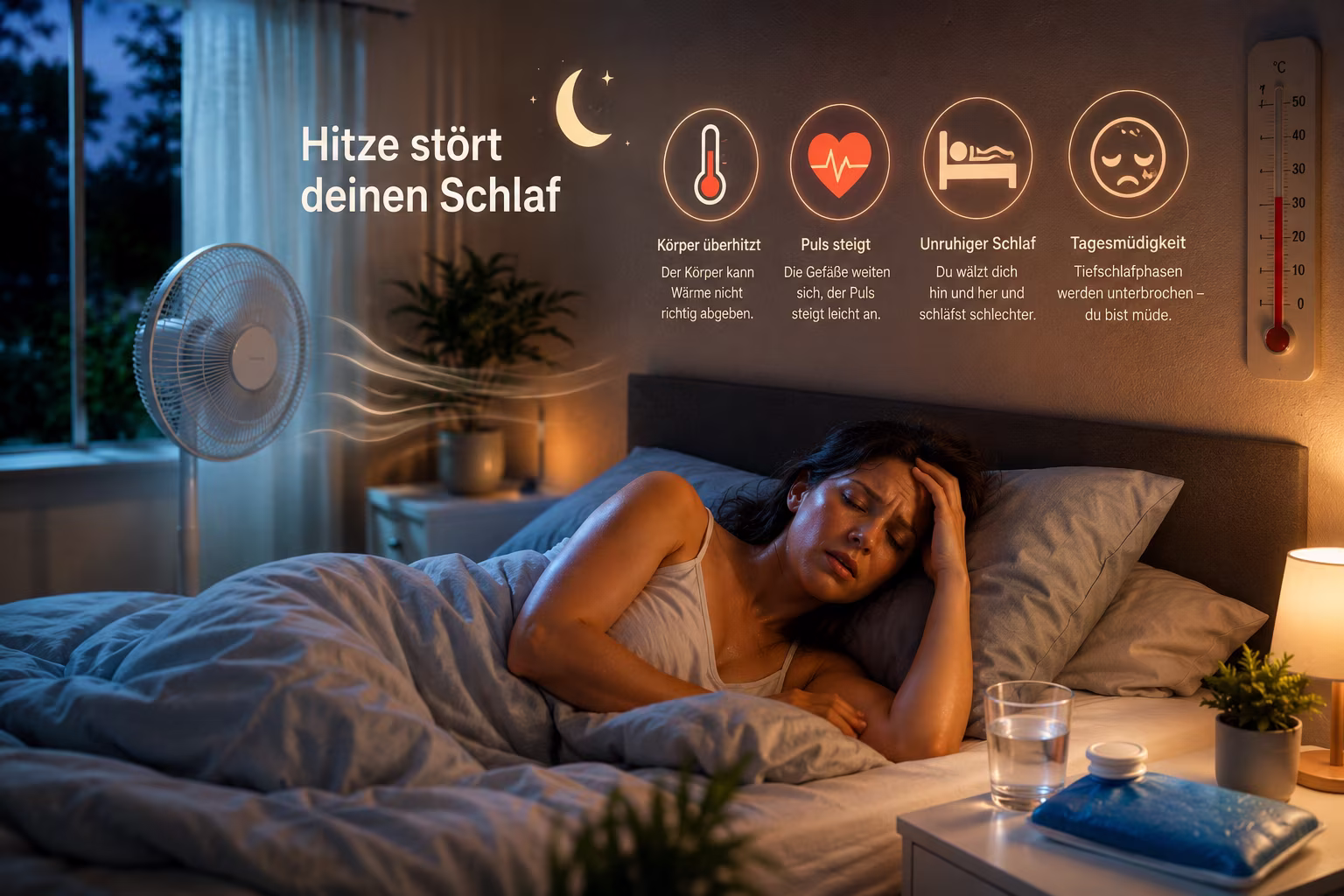Schlafen bei Hitze